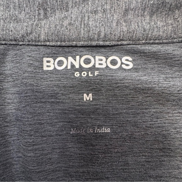Bonobos Golf Shirt Men's Medium Gray Performance Stretch 1/4 Zip Long Sleeve - Picture 2 of 12